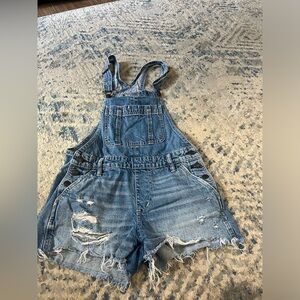 Abercrombie & fitch distressed overalls XS